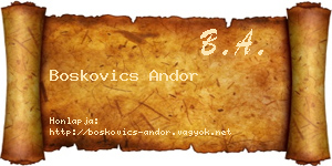 Boskovics Andor névjegykártya